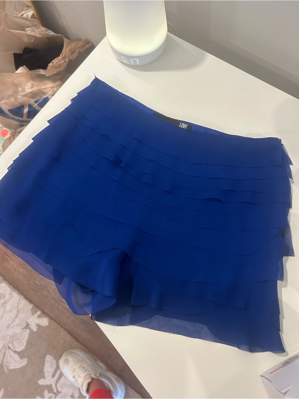LOVE MOSCHINO ruffled tier shorts